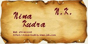 Nina Kudra vizit kartica